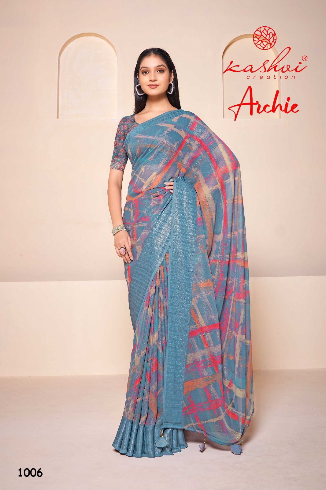 Archie By Kashvi Georgette Printed Sarees Catalog 